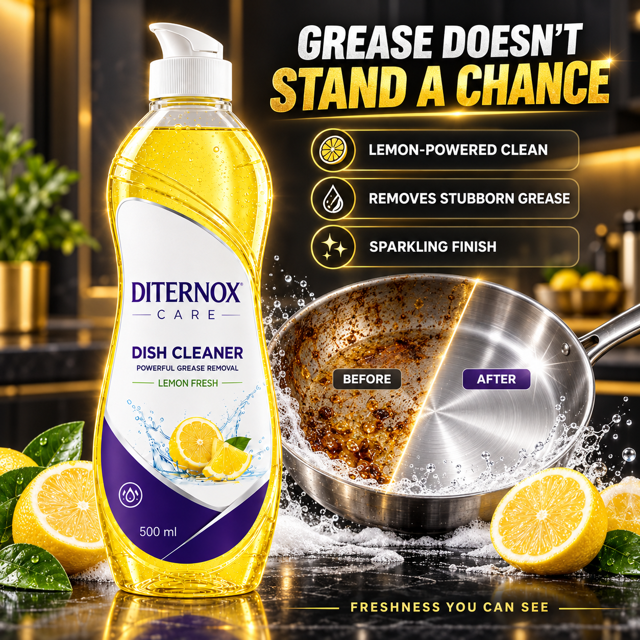 Diternox Care Dish Cleaner – Lemon Fresh - Image 4