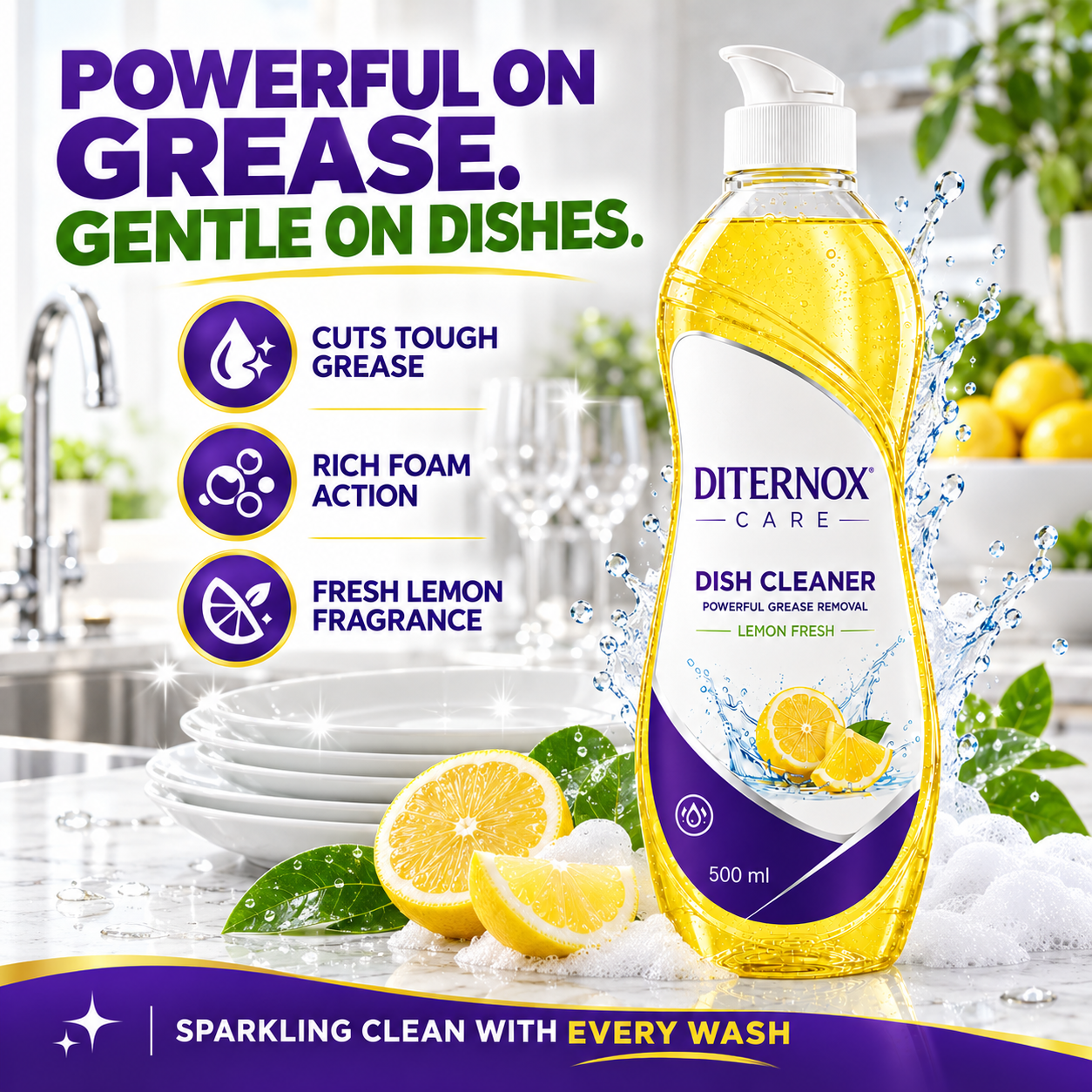 Diternox Care Dish Cleaner – Lemon Fresh - Image 5